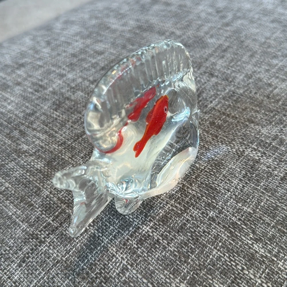 Red and White Betta Fish Decor Accessory